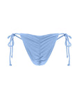 Light Blue ruched tie-side bikini bottom with V cut – retro style swimwear - Tropical destination bikini